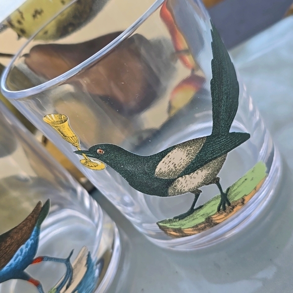 John Derian Bird Cocktail Highball Bar Drinking Glasses set of 4 - Picture 1 of 8